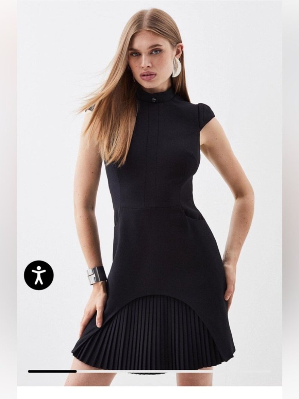 Karen Millen Black Military Tailored Mini Dress